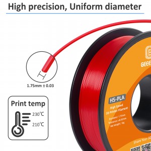 OVERTURE PLA Filament 1.75mm PLA 3D Printer Filament Color. Red