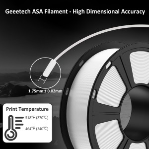6KG}ASA White 3D Printer Filament 1.75mm 1kg/roll [700-001-720589