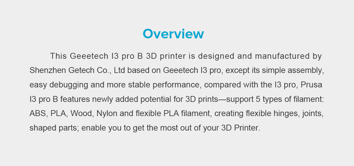 Acrylic I3 PRO B Prusa 3D Printer | Geeetech