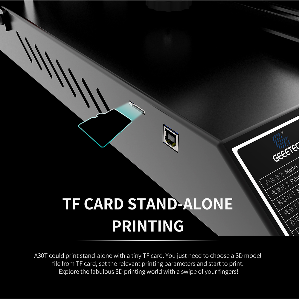 Geeetech A30T description of tf card stand-alone printing