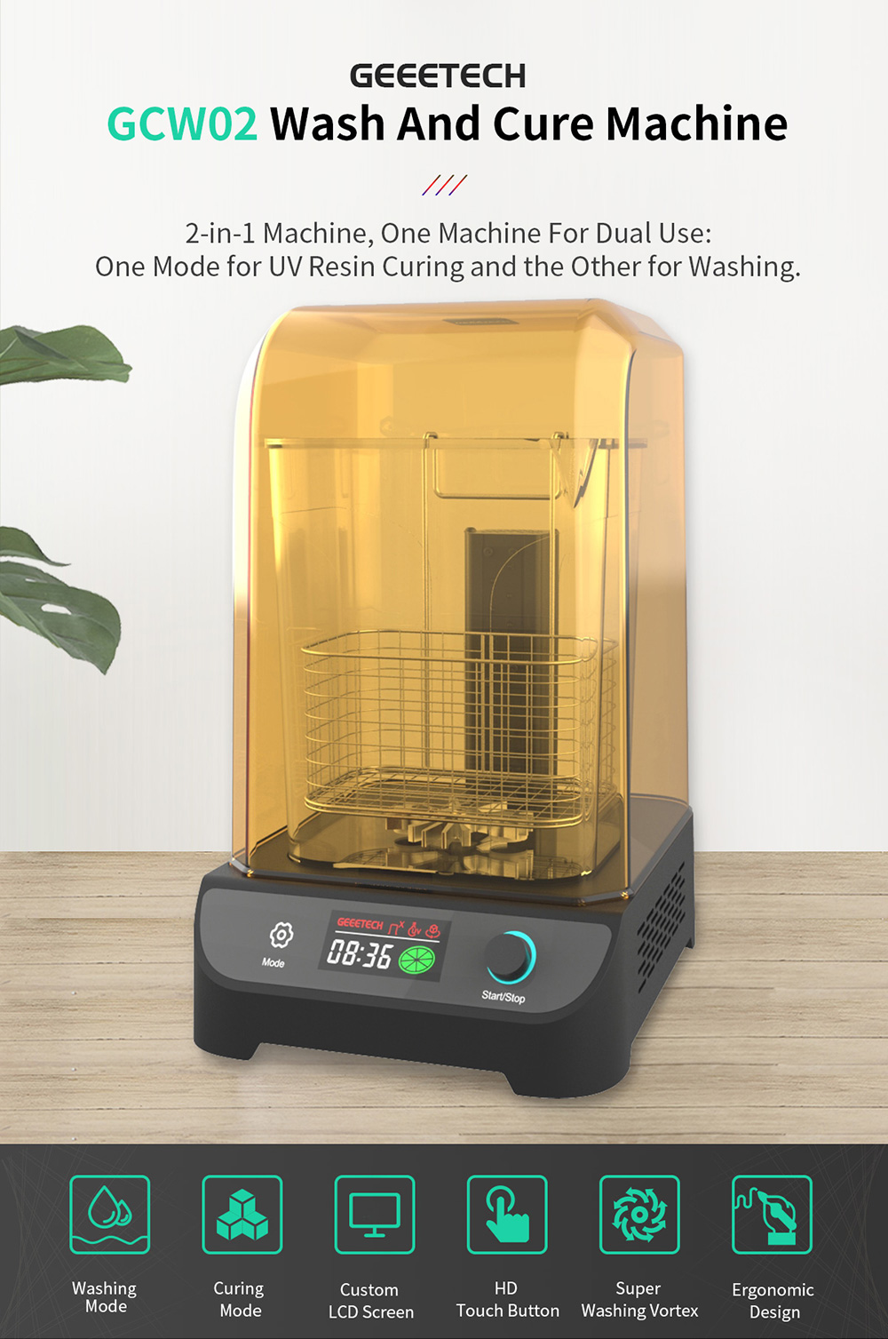 Ackitry Resiners Resin Curing Machine with Larger Tray for Resin