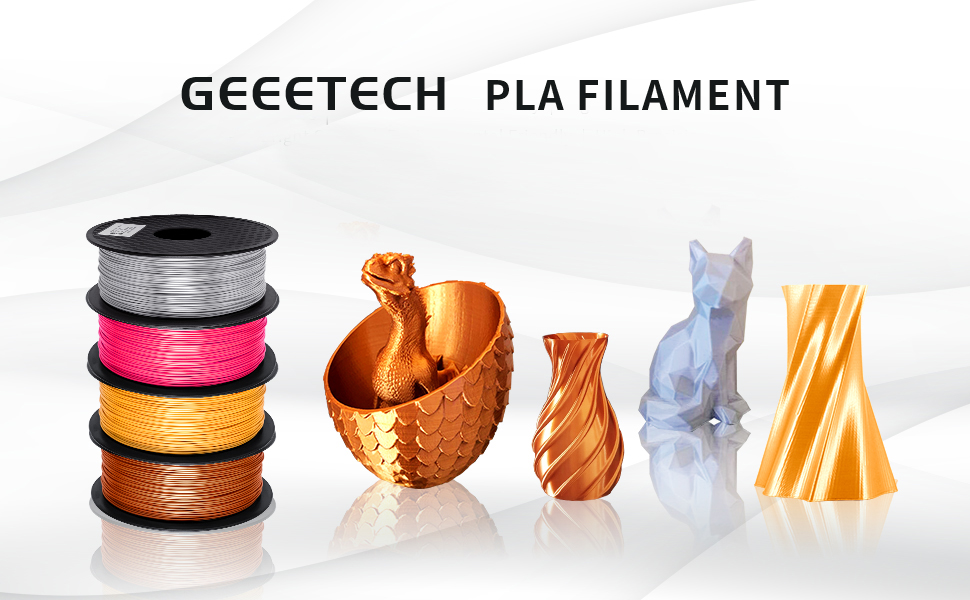 Geeetech Filamento PLA di seta per stampante 3D, precisione dimensionale di  1,75 mm /- 0,03 mm Bobina da 1 kg - Arcobaleno