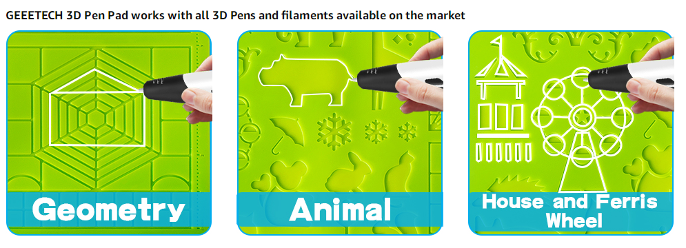  Kids 3D Pen Mat, 3D Printing Pen Silicone Design Mat with Three  Colors and Animal Patterns, Reusable 3D Pen Silicone Drawing Board for  Beginners Kids Teens Adults Mkyoko : Industrial 