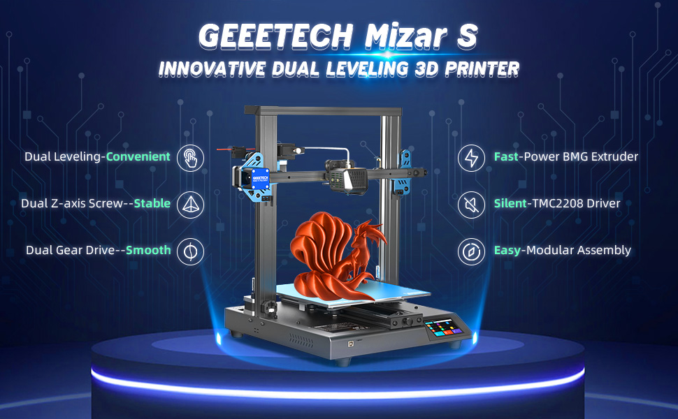 Geeetech Mizar S Auto-leveling 3D Printer, Open Source Firmware