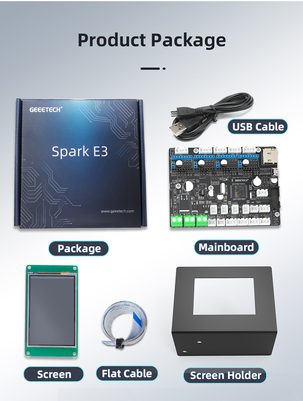 Geeetech Spark E3 General Control Board + 8080 color touch Geeetech Spark E3 General Control Board + 8080 color touch