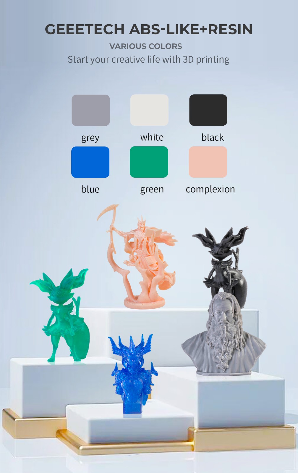 Green ABS-Like Resin 1KG, High Compatible for Most LCD and DLP 3D