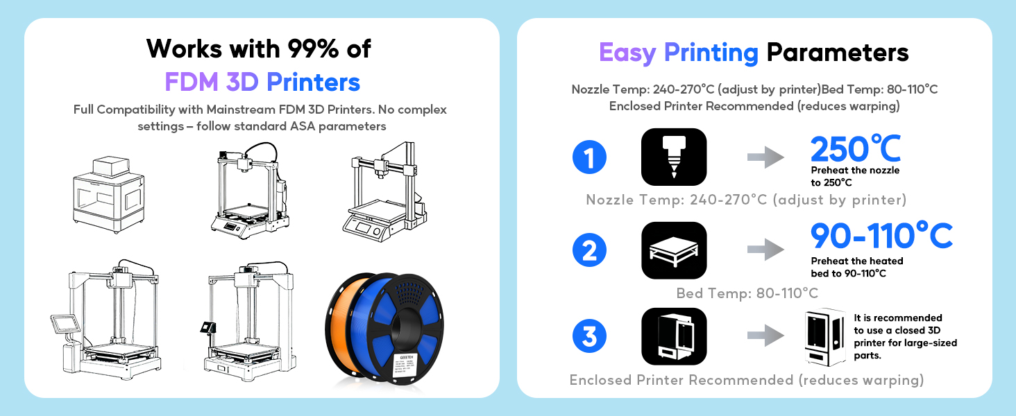 6KG}ASA White 3D Printer Filament 1.75mm 1kg/roll [700-001-720589