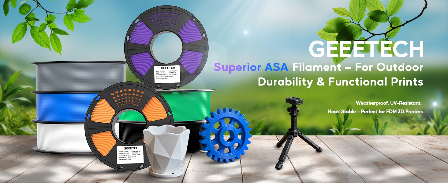 6KG}ASA White 3D Printer Filament 1.75mm 1kg/roll [700-001-720589